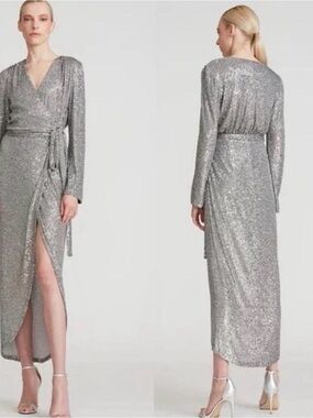 Halston Falan Sequin Cocktail Dress